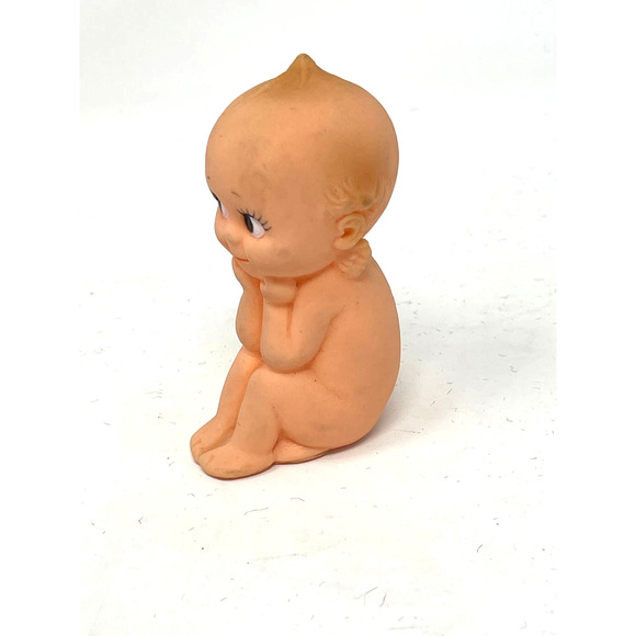 Vtg SWEET Kewpie Doll Rubber Signed Rose O Neill Cameo Sitting Little Wing 3.5 - Picture 2 of 7